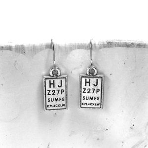 Miniature Eye Chart Eye Exam Optometry Optometrist Chart Gift Charm Earrings